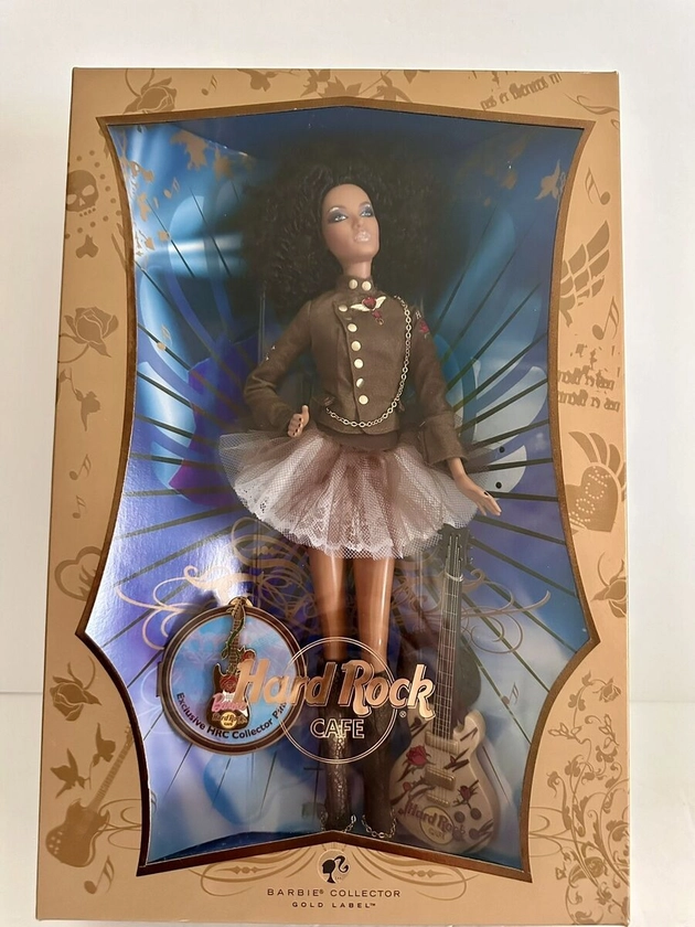 2007 Hard Rock Cafe AA Barbie Limited Gold Label Opened Box Loose Doll