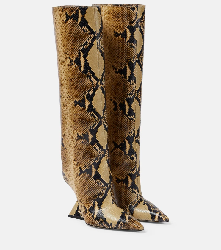 Cheope snake-effect leather knee-high boots in multicoloured - The Attico | Mytheresa