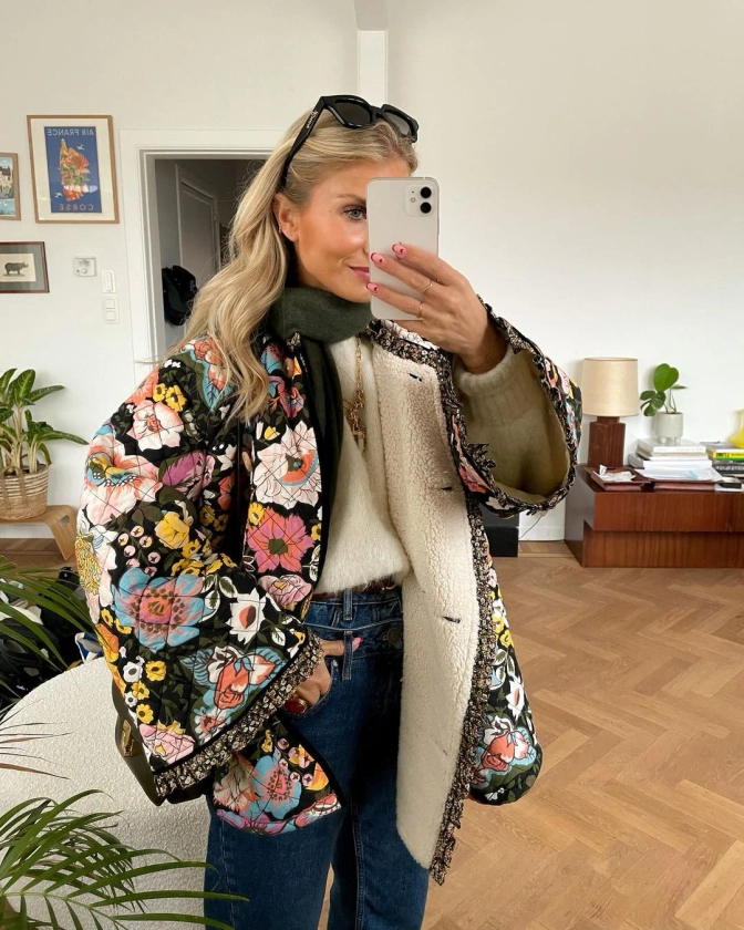 Women's lined floral print jacket