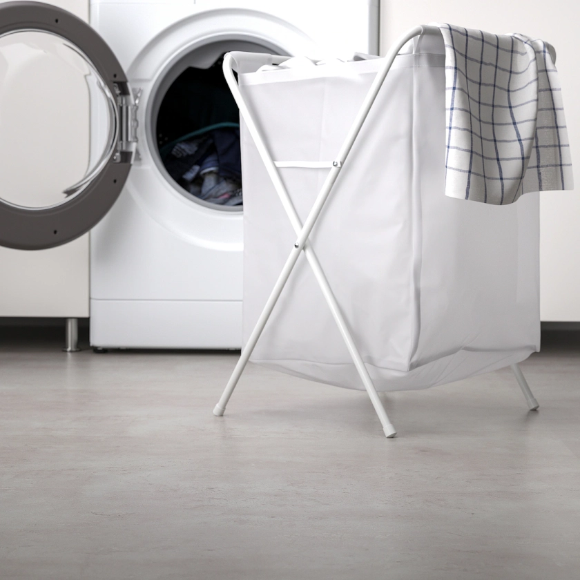 JÄLL Laundry bag with stand - white 50 l (13 gallon)