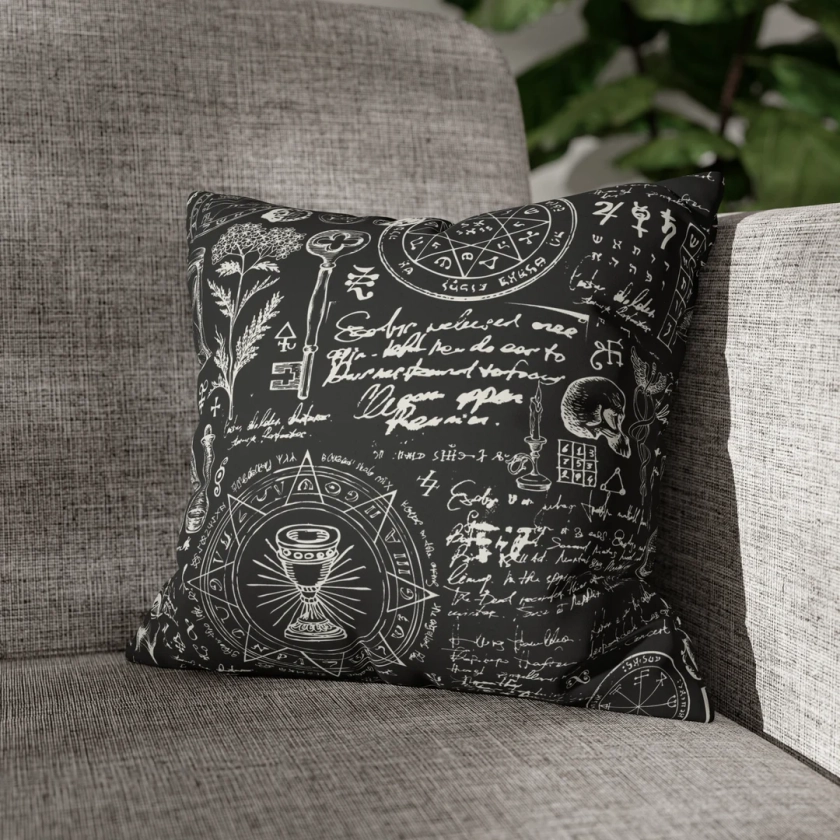 Witchcraft Magic Pillow Cover | Witchy Pillow Cover | Gothic Pillow Cover | Witchcore | Witch Throw Pillow Cover | Celestial Decor | Alchemy