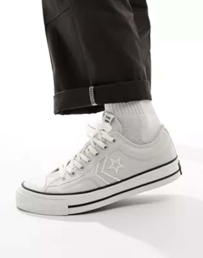 Converse Star Player 76 sneakers with white detail in gray | ASOS