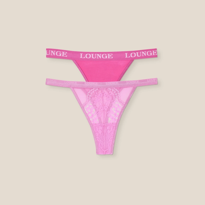 Limited Edition Blossom/Triangle Thong (2Pack) - Pink