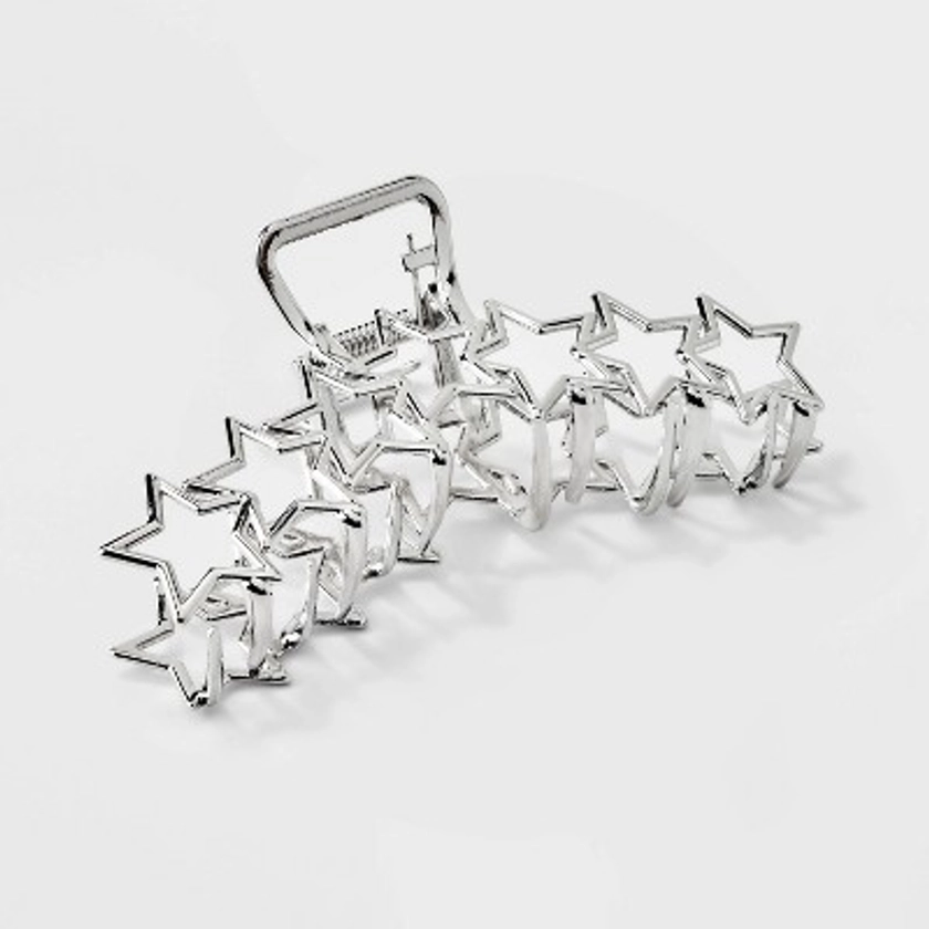 Star Cut Out Metal Claw Hair Clip - Wild Fable™ Silver