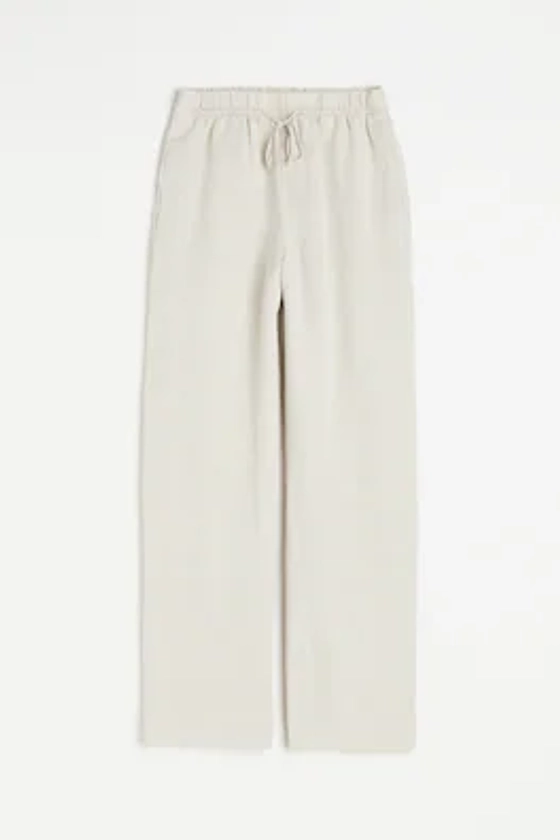 Linen-blend trousers