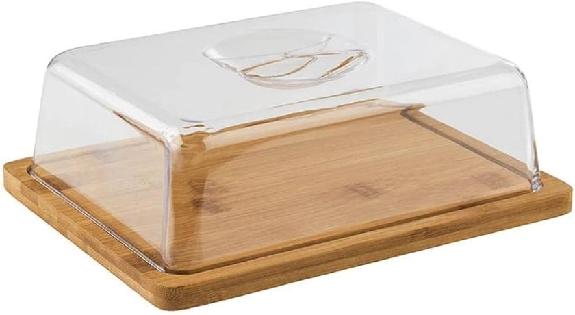 APS 820 Plateau en bois rectangulaire avec couvercle (24 x 18,5 cm, hauteur : 8 cm) - Cloche à fromage, planche à fromage : Amazon.fr: Sports et Loisirs