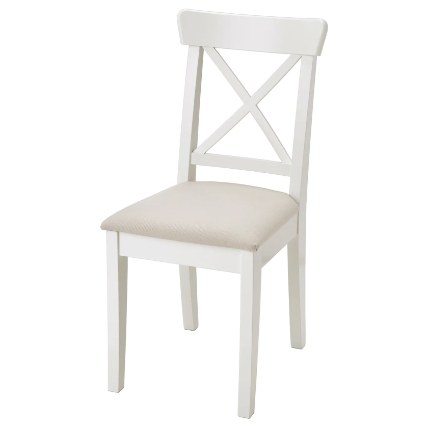 INGOLF dining chair, white/Hallarp beige - IKEA