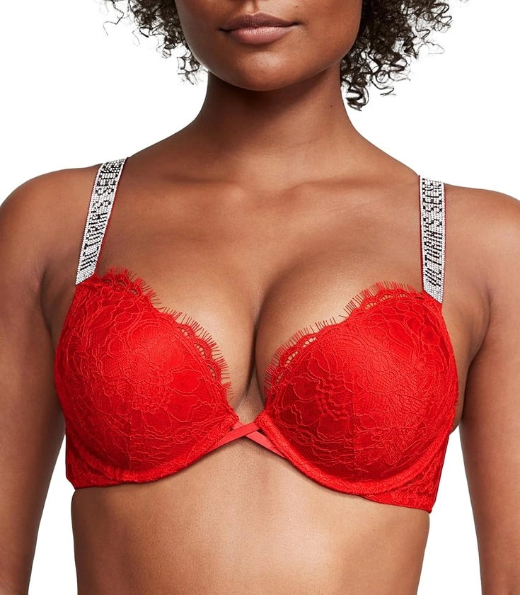 Victoria's Secret Women's Very Sexy Bombshell Adds-2-Cups Push Up Shine Strap Bra, Bras for Women (32A-38DD)
