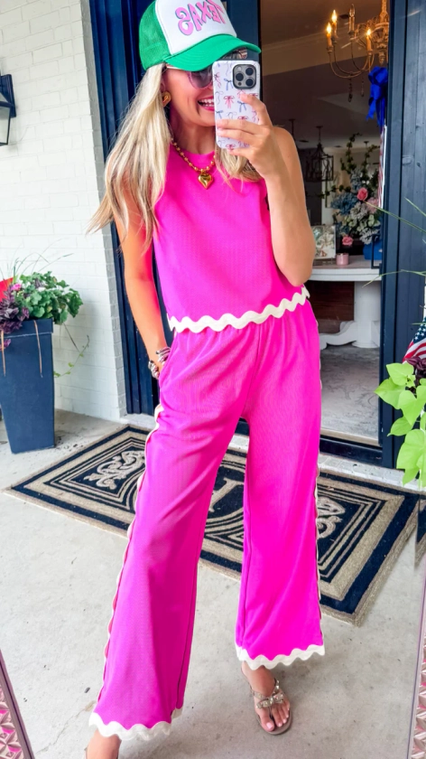 Hot Pink Ric Rac Pant Set