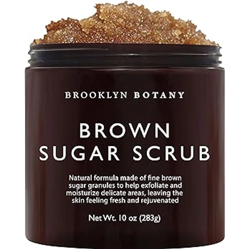 Brooklyn Botany Brown Sugar Body Scrub - Moisturizing and Exfoliating Body, Face, Hand, Foot Scrub - Fights Acne, Fine Lines & Wrinkles, Great Gifts For Women & Men - 10 oz