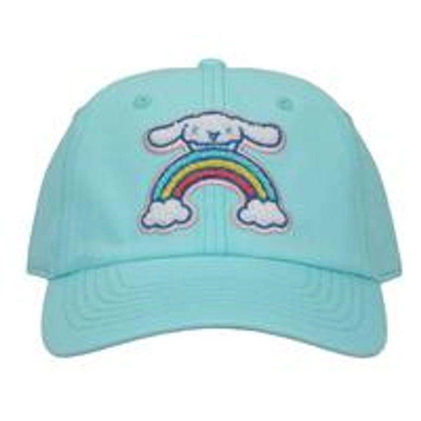 Sanrio Cinnamoroll Chenille Character Patch Teal Washed Cotton Twill Baseball Hat