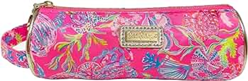 Lilly Pulitzer Cute Pencil Case, Colorful Zipper Pouch for Office Supplies, Small Travel Bag with Carrying Handle, Shell Me Something Good