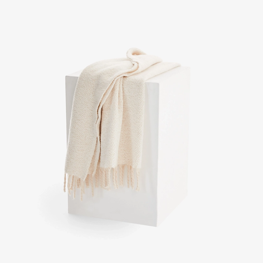 Brushed Woven Throw - Off White