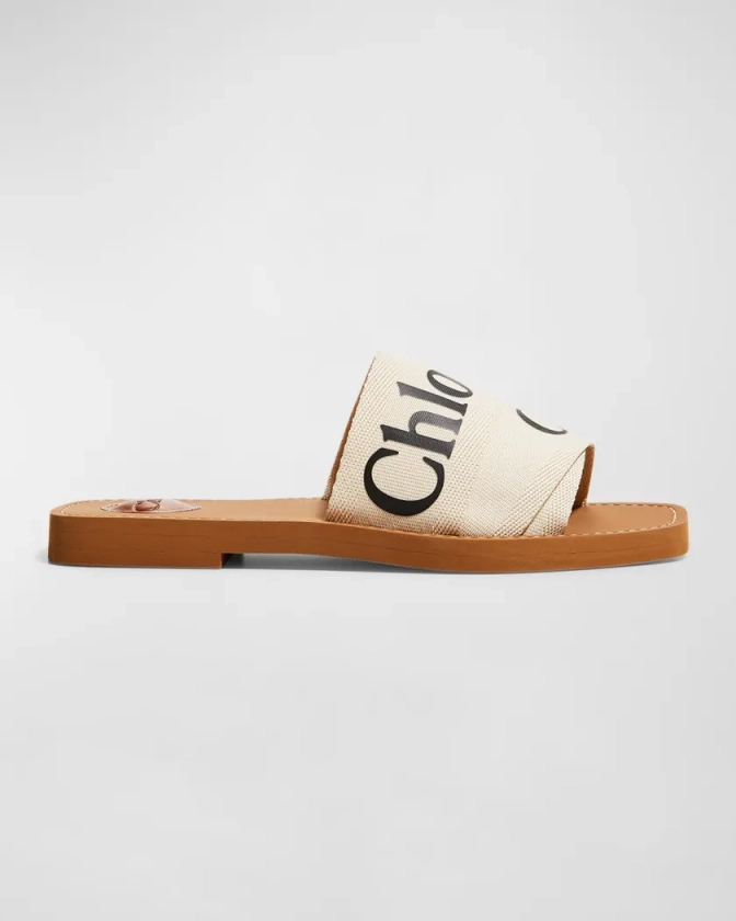 WOODY FLAT SANDAL LOGO RIBBO