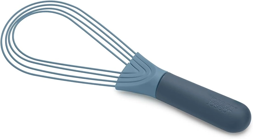 Joseph Joseph 981000 Twist Whisk 2-In-1 Collapsible Balloon and Flat Whisk Silicone Coated Steel Wire, Sky