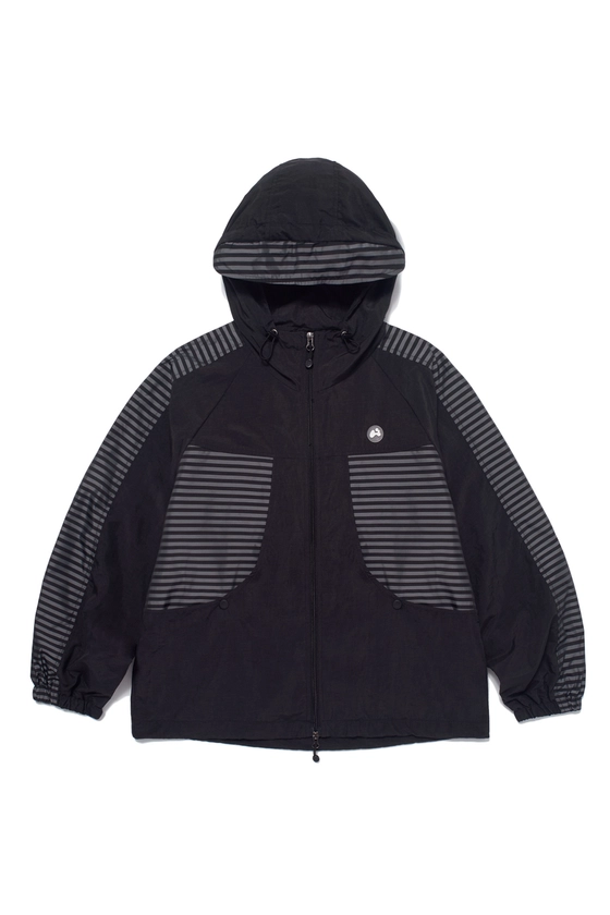 Stripe wind-breaker (Black) - hug your skin