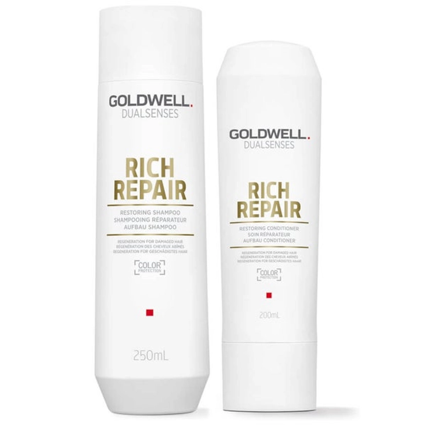 Goldwell Dualsenses Rich Repair Restoring Shampoo And Conditioner Bundle For Dry To Severely Damaged Hair (Worth £32.05)