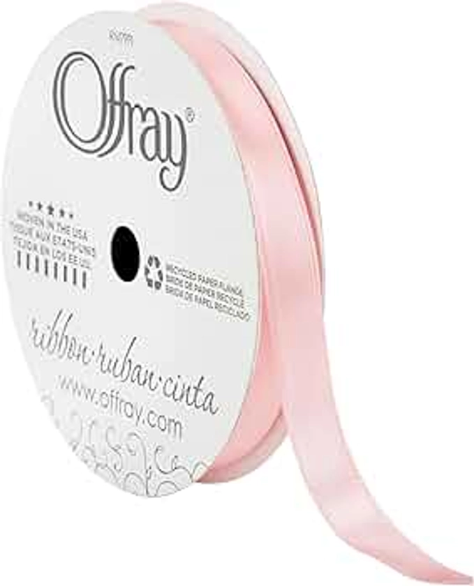 Offray 148660 3/8" Wide Single Face Satin Craft and Decorative Ribbon, 21-Foot Spool, Pink