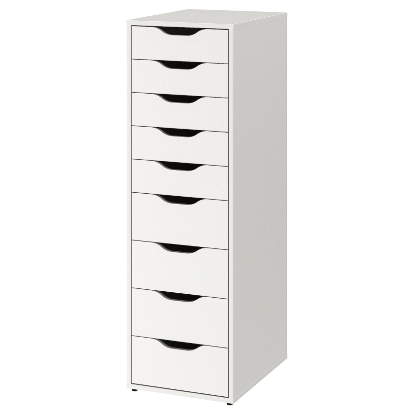 ALEX Drawer unit with 9 drawers - white 14 1/8x45 5/8 "