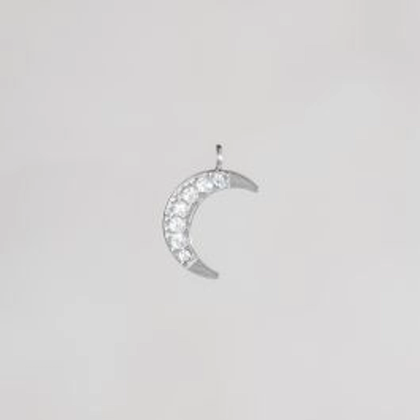 Pendentif lune strass 2.6x10mm acier silv 1.5x6=9€