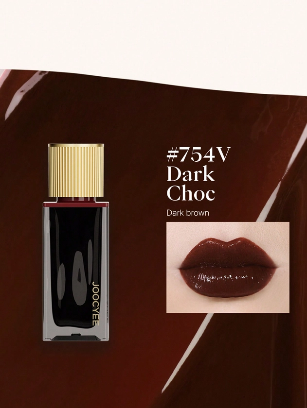 JOOCYEE Matte Lip Lacquer 754V Dark Choc Long Lasting Transfer-Proof Kiss Proof Moisturizing Lip Makeup