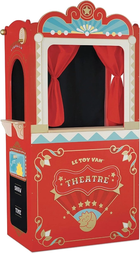 Le Toy Van - Wooden Educational Puppet Theatre | Kids Role Play Toy - Suitable For 3 Years +, Multicolor, 69.85 x 40.89 x 121.92 cm