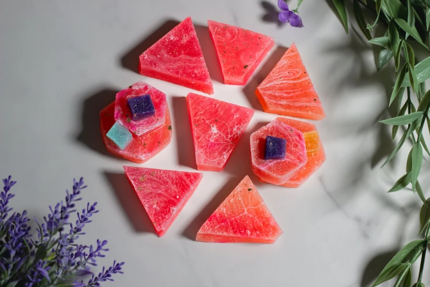 Watermelon Citrus Kohakutou Candy, Edible Gem, Crystal Candy, ASMR Candy. Gummy Candy, Edible Jewelry, Vegan Candy, Gluten-free Candy