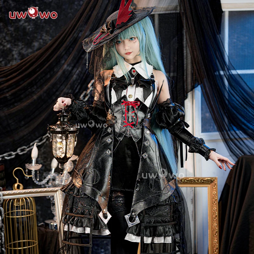 【In Stock】Uwowo Fanarts Gothic Witch V singer Halloween Cosplay Costum