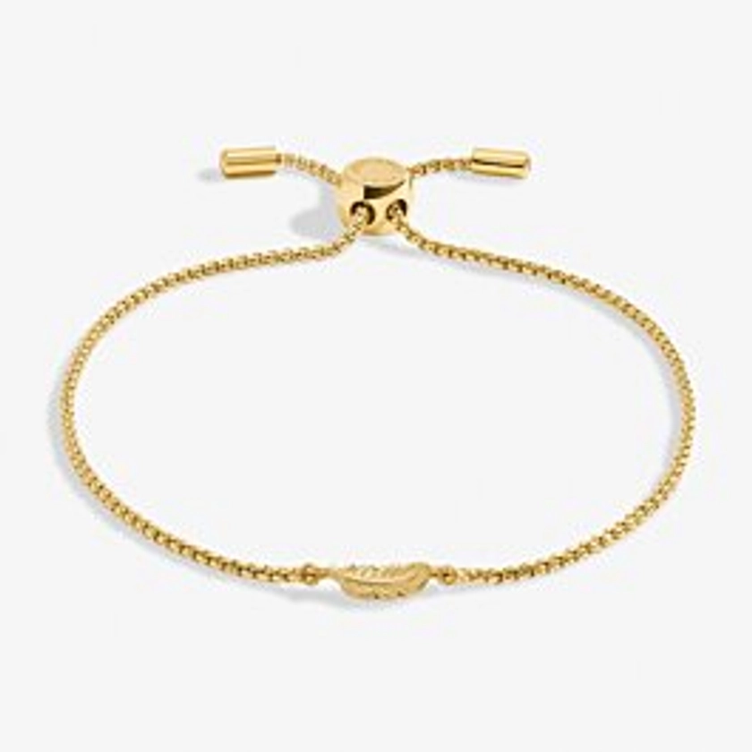 Mini Charms Feather Bracelet In Gold Plating