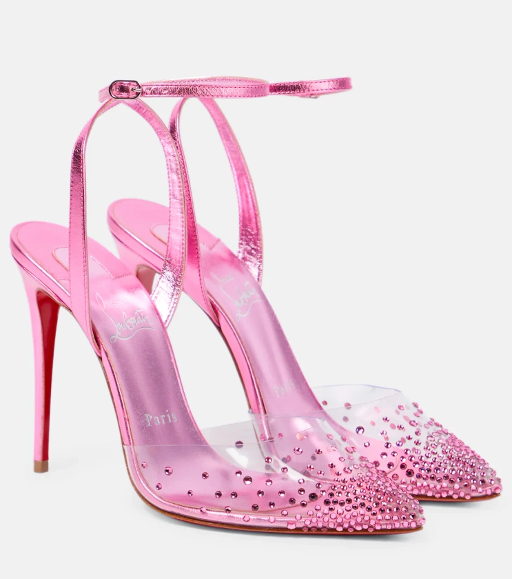 Spikaqueen 100 embellished PVC pumps in pink - Christian Louboutin | Mytheresa