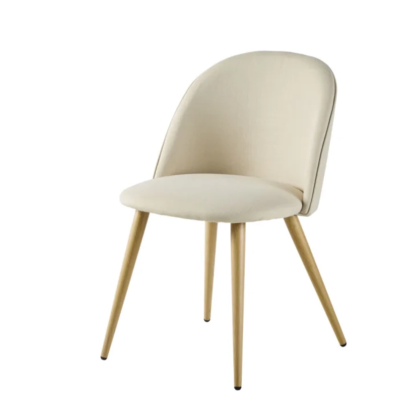 Chaise en métal doré et coussin blanc Huppy | Maisons du Monde