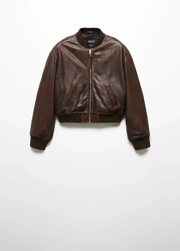 100% leather bomber jacket - Women | Mango USA
