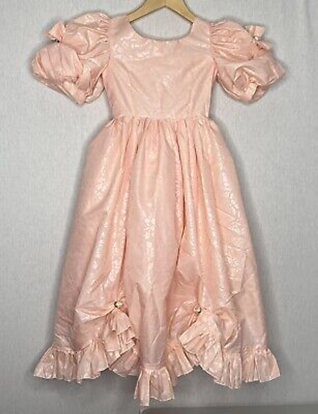 Vintage 1980s ABLC Peach Rose Bridesmaid Costume Dress age approx 5-7 Years | eBay