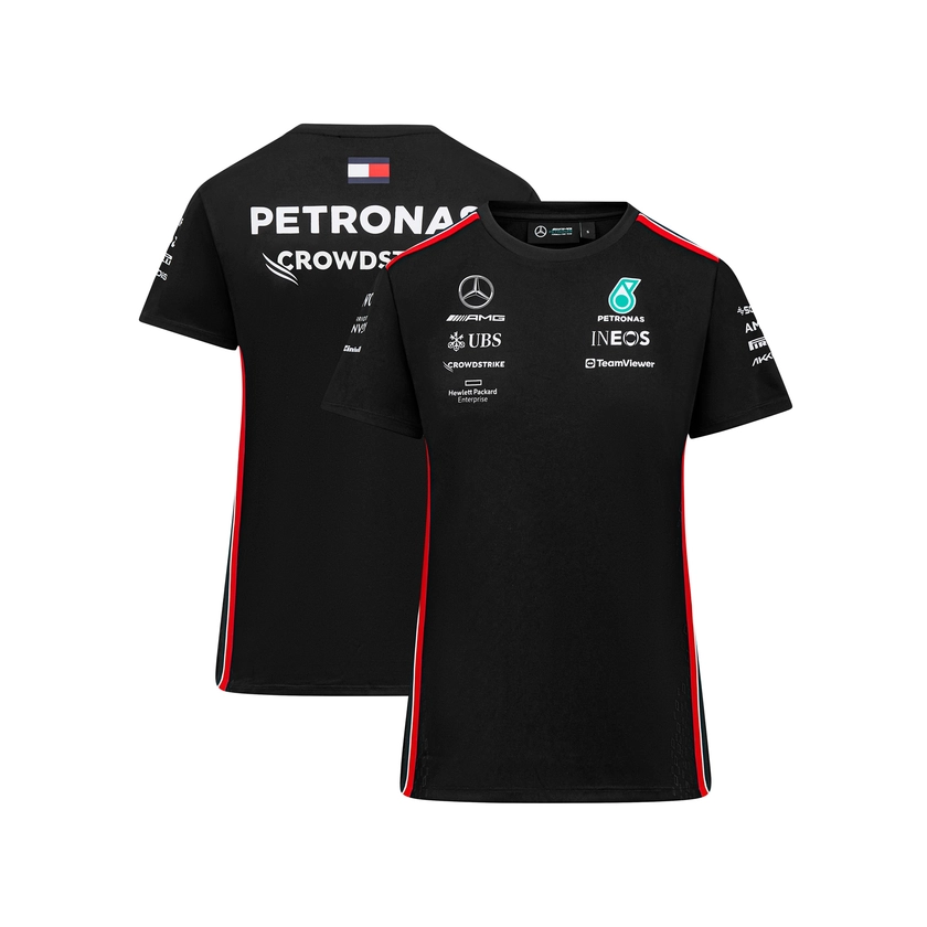 T-shirt pilote de l'équipe Mercedes AMG Petronas F1 2023 - Noir - Femme