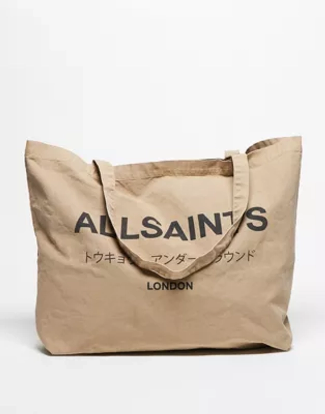 AllSaints Underground tote bag in toffee