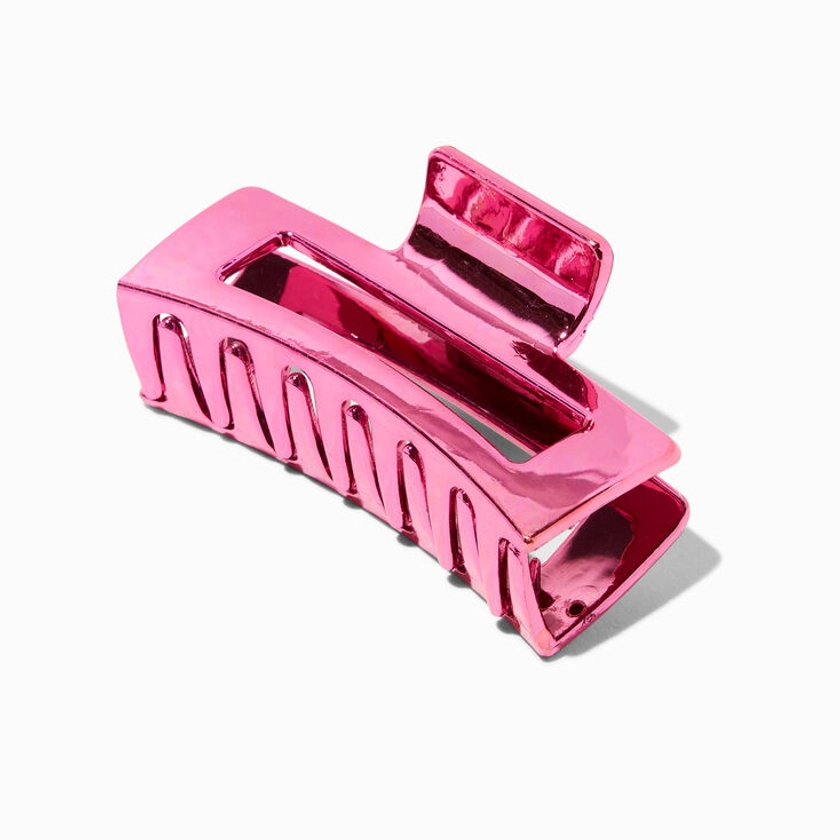 Electro Pink Medium Rectangle Hair Claw