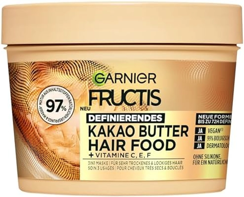 Garnier Fructis 3 in 1 Mask for Dry and Curly Hair with Extra Lipidic Complex, Vegan Formula, 400ml : Amazon.com.be: Beauty
