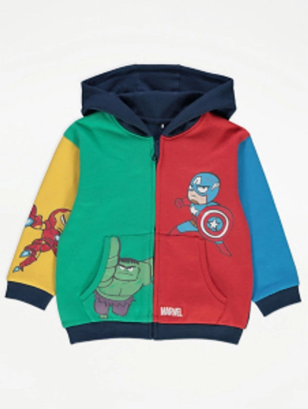 Marvel Colour Block Zip Through Hoodie