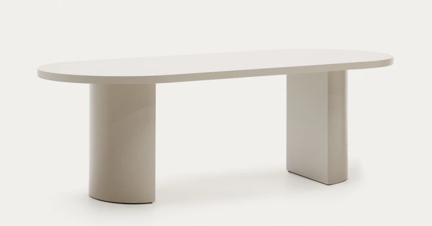 Table Nealy en DM laqué écrue 240 x 100 cm | Kave Home®