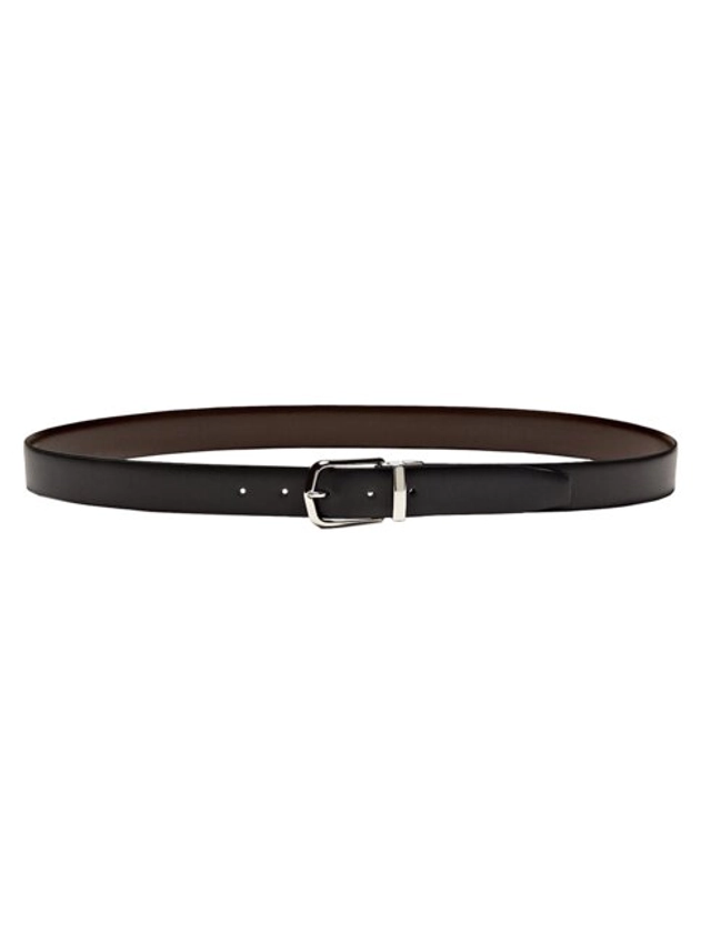 Ceinture réversible en cuir · Noir · Accessoires | Massimo Dutti