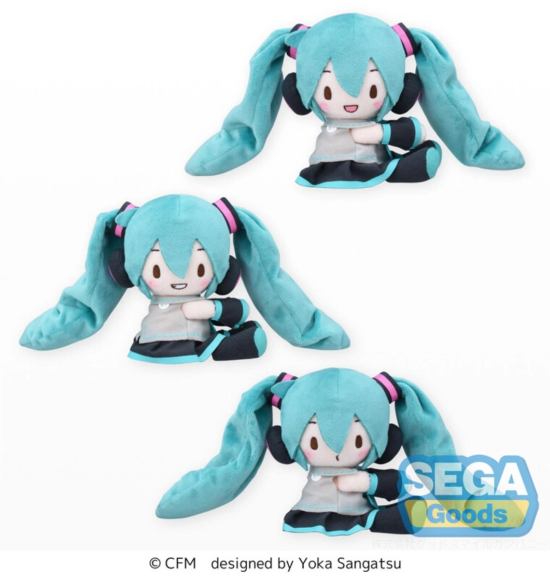 -PRE ORDER- Hatsune Miku Fuwa Petit Attaching Plush Hatsune Miku - [A] Smiling With Mouth Open