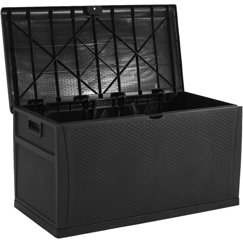 SUNCROWN 120 Gallon Outdoor Resin Storage Deck Box Container Waterproo