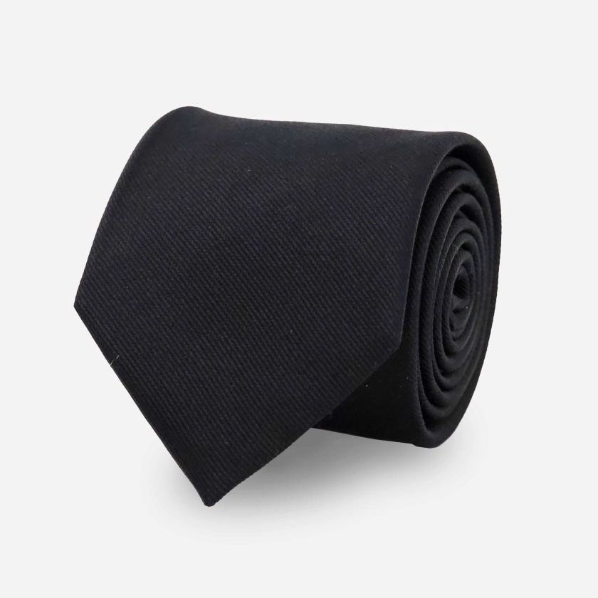 Grosgrain Solid Black Tie | Silk Ties | Tie Bar