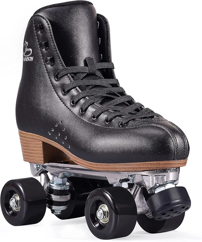 PAPAISON Roller Skates for Women and Men, Deluxe 2 Layer Microfiber Leather Double Row-Classic Roller Skates for Girls, Professional Outdoor Indoor Quad-Skates for Kids & Adults…