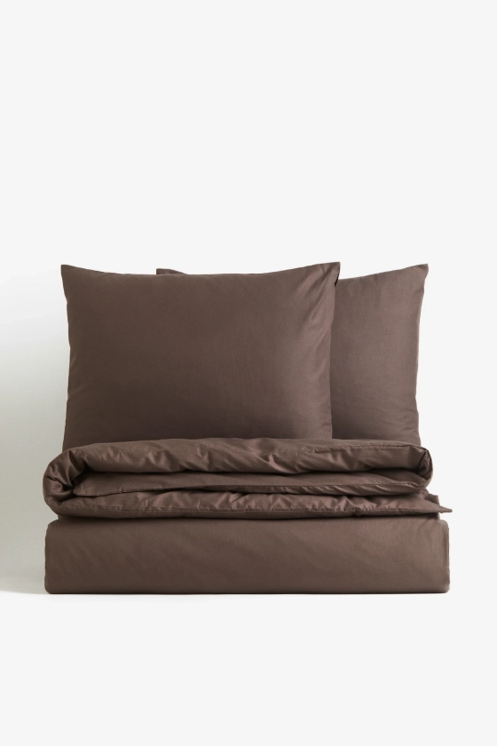 Katoenen dekbedset - tweepersoons - Grijs - HOME | H&M NL