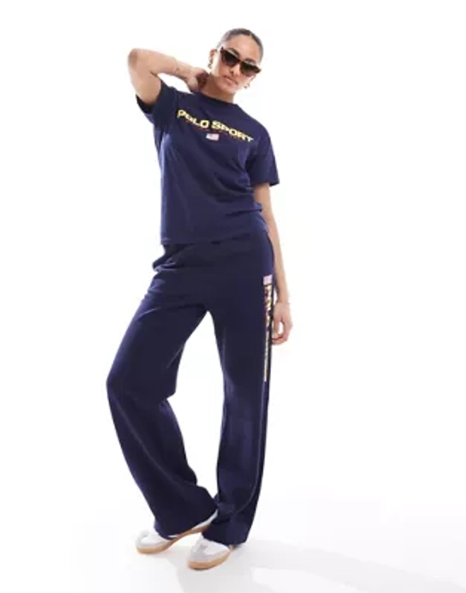 Polo Ralph Lauren - Sport Capsule - Pantalon de jogging avec logo sur le côté - Bleu marine | ASOS