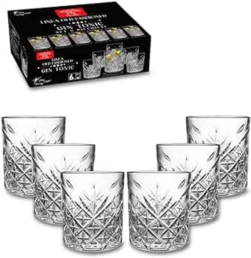 ARCA, Set di 6 Bicchieri Old Fashioned Vetro per Gin Tonic, Cocktail, 33 cl