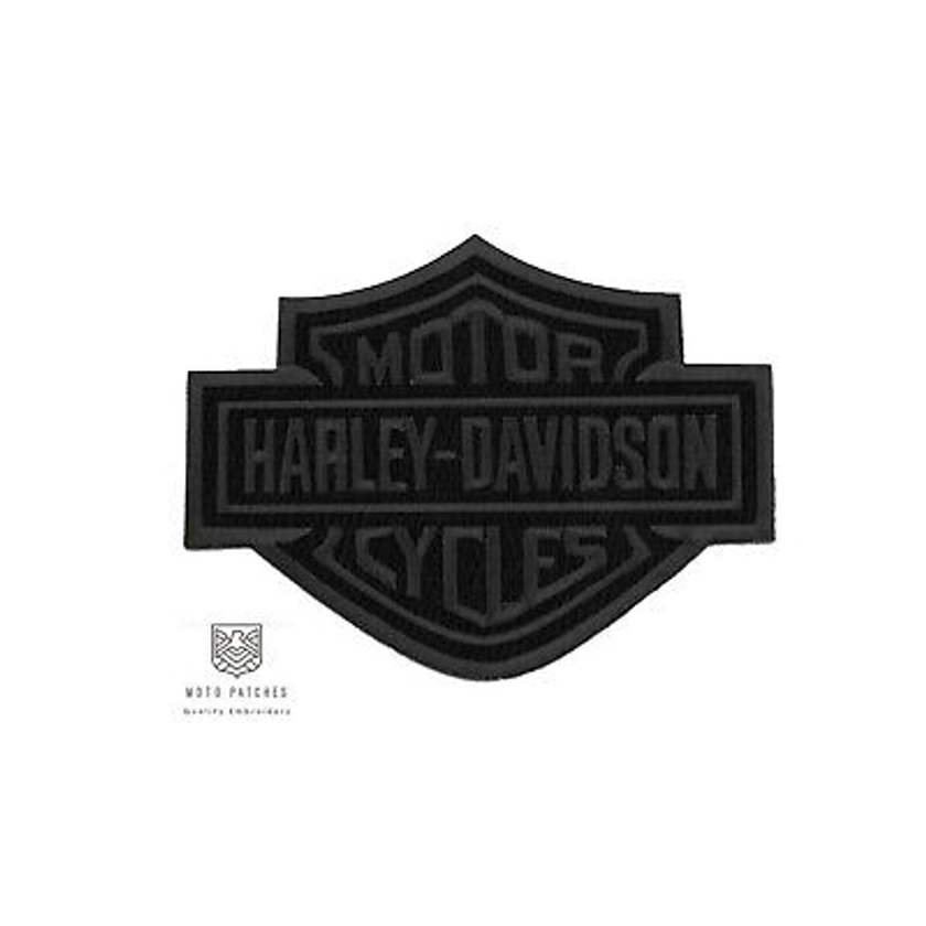 HARLEY DAVIDSON PATCH SMALL BLACK SHIELD sew / iron on 3.5"