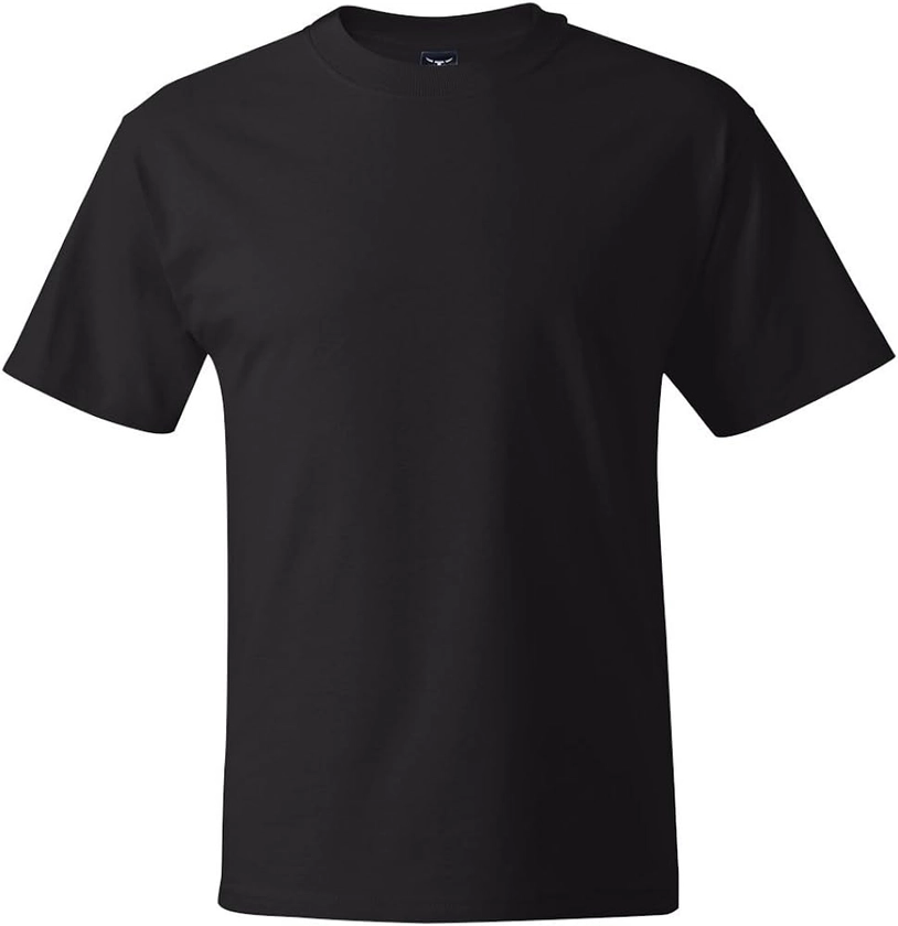 Hanes Men's Short Sleeve Beefy-T (Pack of 2), Black, Large | Amazon.com