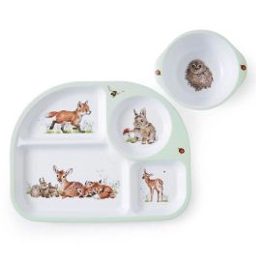 Wrendale Designs Little Wren Childs Melamine Divided Plate & Bowl Set